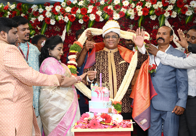 Bro Andrew Richard celebrates his 60th Birthday with grandneur amidst a large number of devotees here on Sunday, 16th, 2023, at Grace Ministry Prayer Centre Budigere in Bangalore with a myriad of wishes.